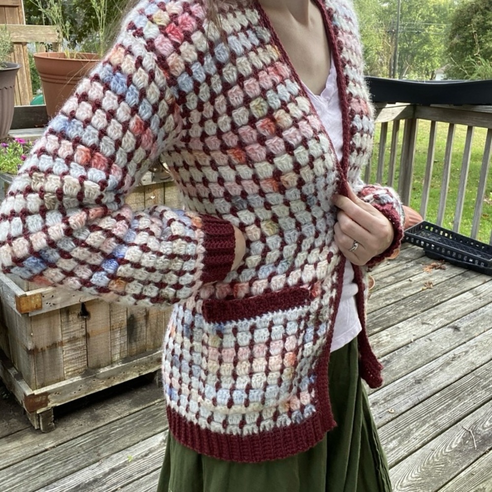 Handmade Crocheted Cardigan Sweater